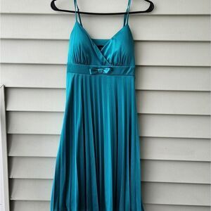 iz Byer California Teal Padded Bra Straps Fanned Tie belt back